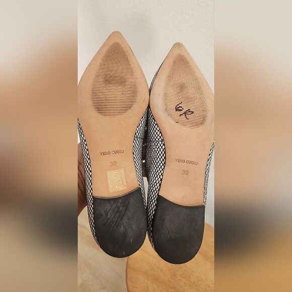 Halston Heritage Snake Leather Flats Size 8 - Picture 9 of 12